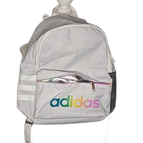 Adidas Rainbow Style Backpack Grey N w/o Tags - Picture 1 of 4
